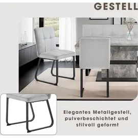 byLIVING Esszimmerstuhl Talea 2er Set, Bezug hellgrau, schwarz
