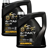 2x 4L Mannol Motoröl Motorradöl 4-Takt Teilsynthetisch 10W-40 API SL JASO MA2