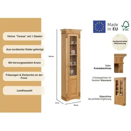OTTO home Vitrine Teresa 55 x 32 x 193 cm Beige