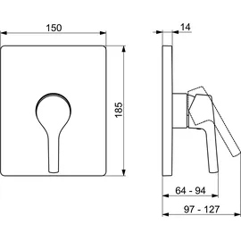 Hansa Hansapaleno Einhebelmischer Unterputz für 1 Verbraucher Chrom 80519001
