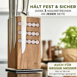luxuskollektion Magnetischer Messerblock 360° drehbar unbestückt Braun