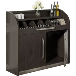 Besteckschrank | 110cm | Wenge/Schwarz | 2x Tür | Besteckschränke, Besteckschrank Gastronomie, Kellnerstation, Besteckkommode
