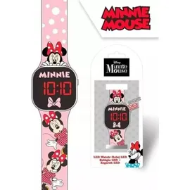 kids-euroswan Minnie LED-Digitaluhr 0 mm Kunststoff Rosa Silikonarmband Rosa