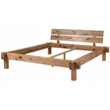 Balkenbett Zerreiche 200x200 natur geölt JANGALI 723