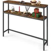 VASAGLE Konsolentisch 20 x 100 x 80 cm vintagebraun-tintenschwarz