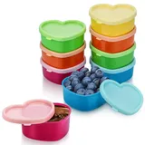 9 Stück Kleine Dosen mit Deckel Plastik, Herzförmige 90ml Mini Dosen, BPA-frei Kleine Plastikdosen mit Deckel, Luftdicht Gefrierdosen Klein, Wiederverwendbare Frischhaltedosen für Soßen Dips & Gewürze