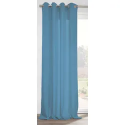 Vorhang MY HOME "Velonia", blau (mittelblau), B:140cm H:245cm, Polyester, Gardinen, stilvoll, funktional und pflegeleicht