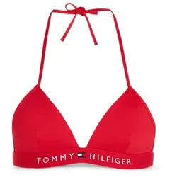 Tommy Hilfiger für Damen. UW0UW04109 Bikinioberteil Rot Gepolstert (XL), Strandbekleidung, Nachhaltig, Recyceltes Nylon