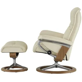 Stressless Relaxsessel Sunrise Leder 92 x 105 x 80 cm creme mit Hocker