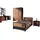 58 aufm Kessel Jugendzimmer-Set Kinderzimmer Set komplett Kameko 11 Massivholz+MDF Schwarz/Cognac, (inkl. Versand, Lieferung bis Verwendungsstelle), Nachtkonsole, Bett, Bettschublade, Kleiderschrank, Schreibtisch, Regal beige|schwarz