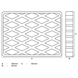 BGS Gummiauflage Gummi 160 x 120 x 20 mm