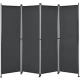 pro.tec Trennwand 170 x 215 cm Schwarz Polyester