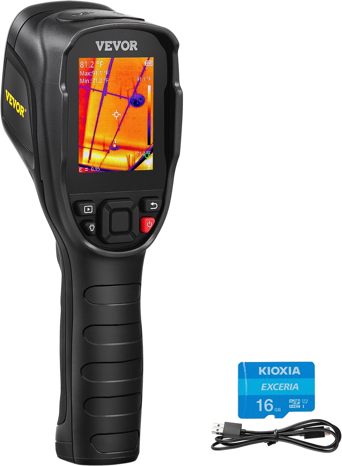 VEVOR Handheld Wärmebildkamera 240x180 IR-Auflösung Infrarotkamera Thermometer 40mK Thermografie Kamera -20-350°C Thermokamera CE zertifiziert Fehlersuche in HLK-Anlagen Identifizierung von Luftlecks