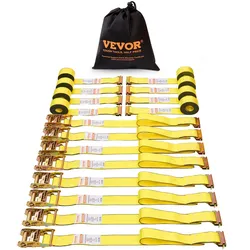 VEVOR 8er-Pack Spanngurte mit Ratsche, 5208 lbs, 2" x 15', robust für Fracht