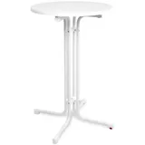 Beautissu Stehtisch Ø 70 cm höhenverstellbar klappbar Weiß