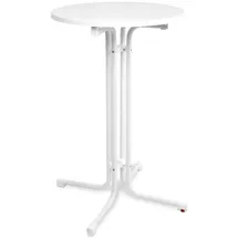 Beautissu Stehtisch Ø 70 cm höhenverstellbar klappbar Weiß