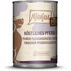 MjAMjAM Purer Fleischgenuss 400g Dose Hundenassfutter 6 x 400 Gramm köstliches Pferd pur