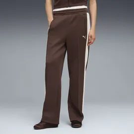 Puma Sporthose "T7 Always On Straight Trainingshose Damen", Damen, Gr. XS, Normalgrößen, chocolate braun, Obermaterial: 67% Polyester, 33% Baumwolle. Rippe: 100% Baumwolle. Seitentasche – Oben: 100% Baumwolle, unifarben, Hosen Sporthose