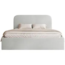 Selsey Polsterbett 140x200 mit Bettkasten, Chenille, hellgrau -