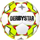 derbystar Stratos S-Light v23 Fussball, Weiss Gelb Blau, 4