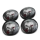 4 x Nabendeckel 60mm Durchmesser Nabenkappen Felgendeckel Felgenaufkleber Gel Emblem Doming für Auto Felgen Kfz Tuning Zubehör Radnabenkappen DM006 (Nr. 13 Punisher Grey, Nabendeckel Set)