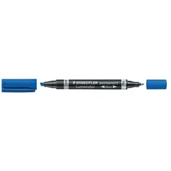 Folienstift Duo permanent blau Lumocolor