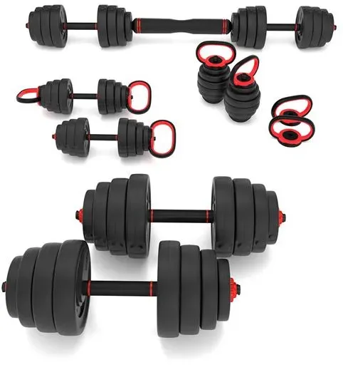 HMS Fitness SGX130 (2 Teile) Pro Set 6-in-1 Set mit Gewichten 30kg