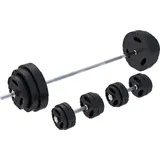 Gorilla Sports Hantelset 100kg Kurzhanteln Kunststoff schwarz/grau