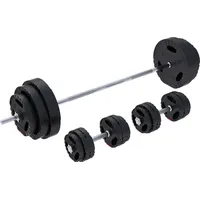 Gorilla Sports Hantelset 100kg Kurzhanteln Kunststoff schwarz/grau