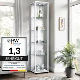 K-Möbel Glasvitrine C1014 176 x 37 x 33 cm Weiß