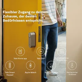 Yale Linus L2 Smart Lock - Elektronisches Türschloss mit WLAN & Bluetooth Schwarz