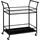 Homcom Küchenwagen mit 2 Ablagen auf Rollen, Metall, Schwarz 75 x 40 x 80 cm