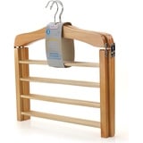 Hangerworld 3 Holz Hosenbügel Mit 4 rutschfesten Hosenstegen 38cm Naturfarben Holz Kleiderbügel