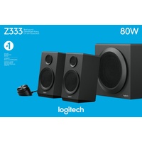 Logitech Lautsprecher Z333, Audio, Stereo 2.1, 80W Subwoofer, schwarz, Retail