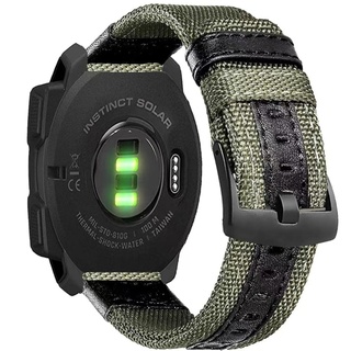 OTOPO kompatible Garmin Instinct/Instinct 2 Armband Nylon Military, 22mm Gewebtes Gewebe Durable Handgelenk Uhrenarmband für Garmin Instinct Tactical/Esports/Solar/Tide -Grün