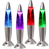 satisfire ROCKET LAMP - Lavampe - TORNADO RGB Touchsensor USB Batterie H:36cm silber - Wirbelnde Schneeflocken