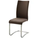 MCA Furniture Freischwinger mit Edelstahlgestell Letitia ¦ braun ¦ Maße (cm): B: 43 H: 103 T: 52