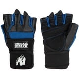 Gorilla Wear - Dallas Wrist Wrap Gloves - Schwarz/Blau - Bodybuilding und Fitness Accessoires für Damen und Herren Logo Unterstützung besserer Halt, XL