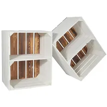 CHICCIE Holzkiste 50 x 40 x 30 cm 2-tlg. weiß