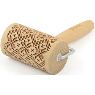 Folkroll Teigroller 3D-Motiv-Teigrolle Buchenholz, Skandinavien