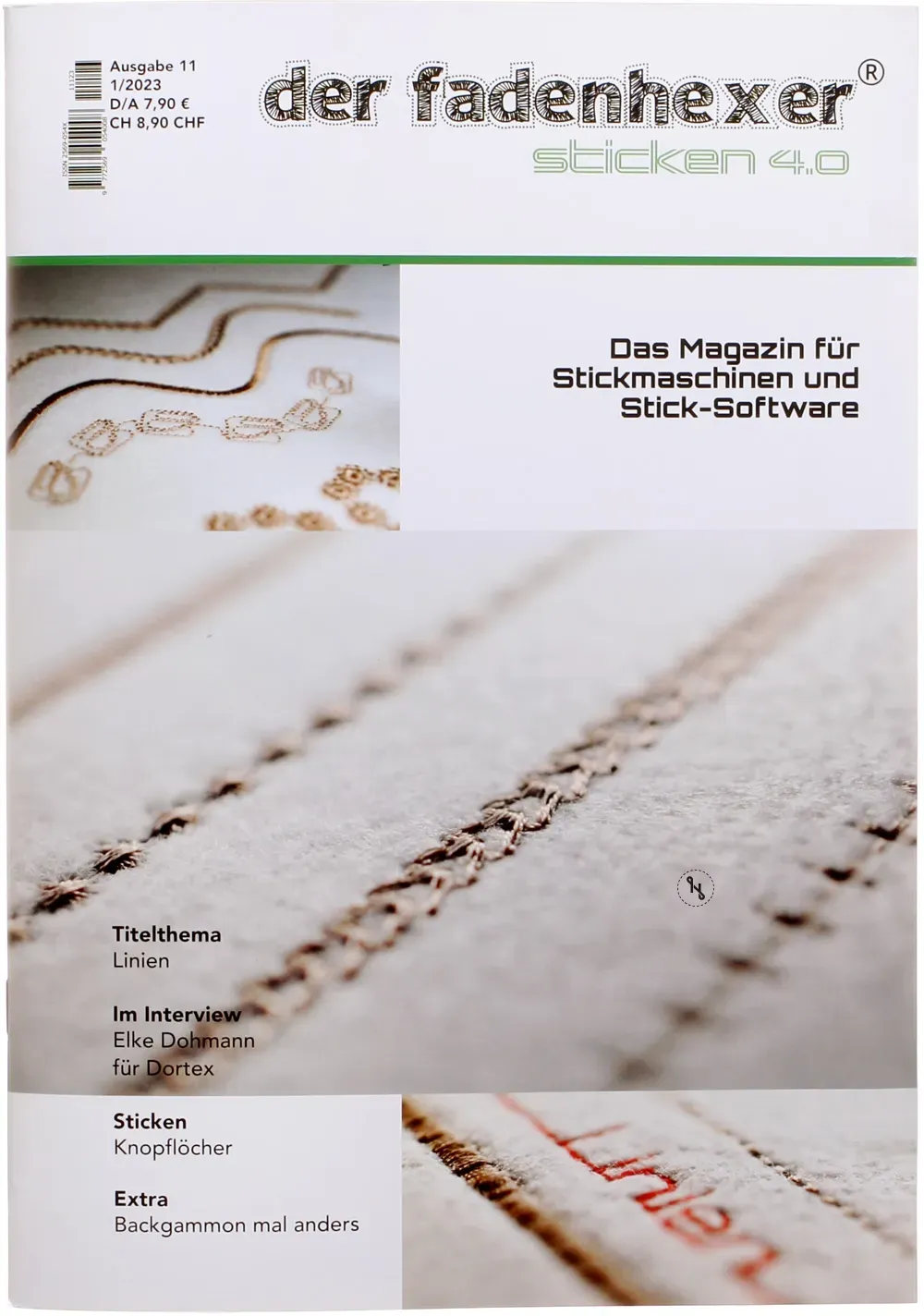 sticken 4.0 - Das Magazin für Stickmaschinen und Sticksoftware 1/23