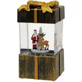sigro LED Geschenkbox Weihnachtsmann gold