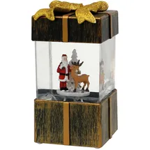 sigro LED Geschenkbox Weihnachtsmann gold