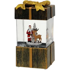 sigro LED Geschenkbox Weihnachtsmann gold
