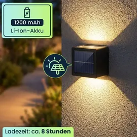 ideoon lights Set LED Solar Wandleuchte Kunststoff 9,0 cm 8er Set Warmweiss/Kaltweiss