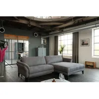 KAWOLA Sofa MALTA Ecksofa Stoff grau Recamiere rechts -