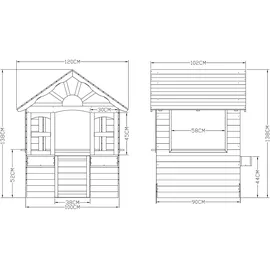 casa.pro Spielhaus Vesa Tannenholz Grau