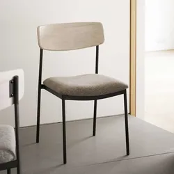 Stuhl Küche Esstischstuhl mit Gestell aus Metall und Rückenlehne aus Holz (2er Set)