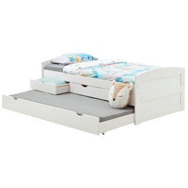 IDIMEX Bett mit Stauraum JESSY 90x190 cm, mit Ausziehbett in weiß - 2 Jahre Gewährleistung - mind. 14 Tage Rückgaberecht