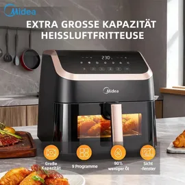 Midea Heißluftfritteuse MF-CY85K schwarz/roségold